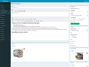 Náhled administrace - přidání, úprava příspěvků